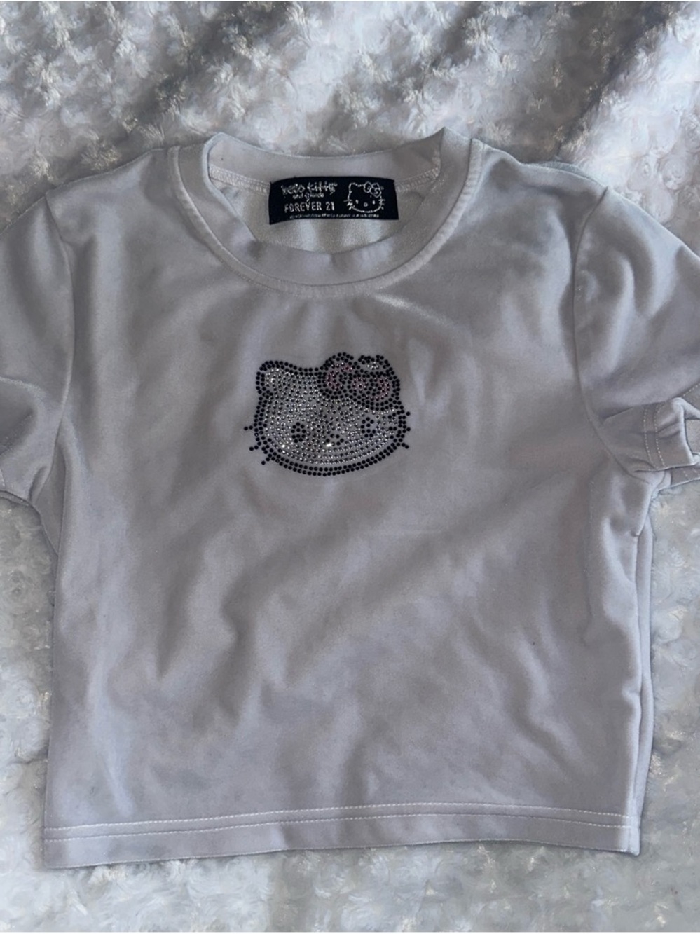 Forever 21 Kids White Hello Kitty Rhinestone Tee